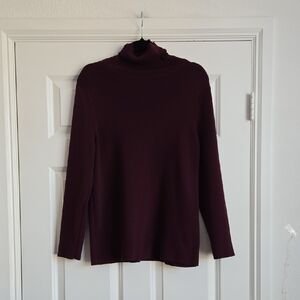 Chico's Deep Burgundy Turtleneck Sweater